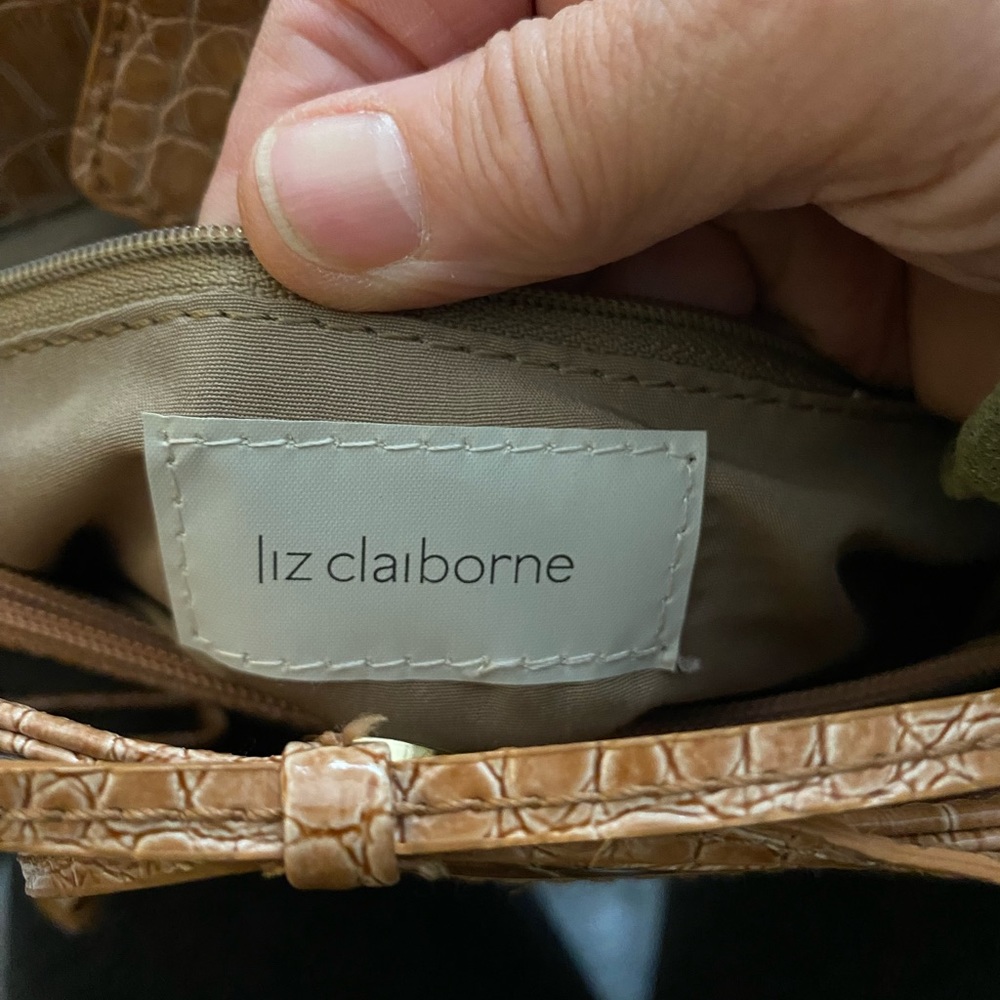 Liz Claiborne pink faux snake skin leather